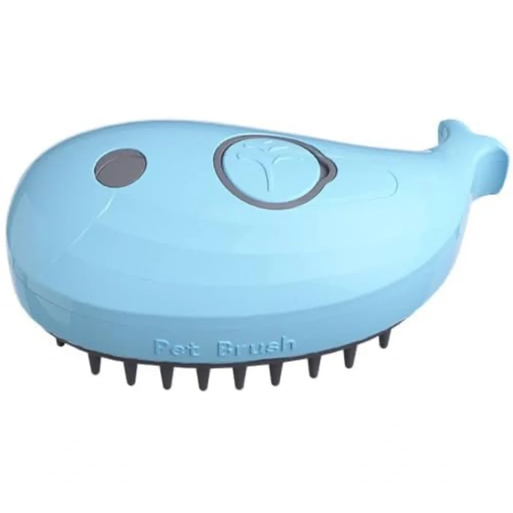 Steaming Pet Brush, 3-in-1 Rechargeable Steamer for Dogs and Cats (blue)